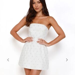 Hello Molly White Strapless Dress
